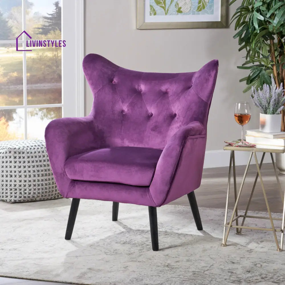 Darika Solid Wood and Fabric Arm Chair | Living Room Chair | Lounge Chair