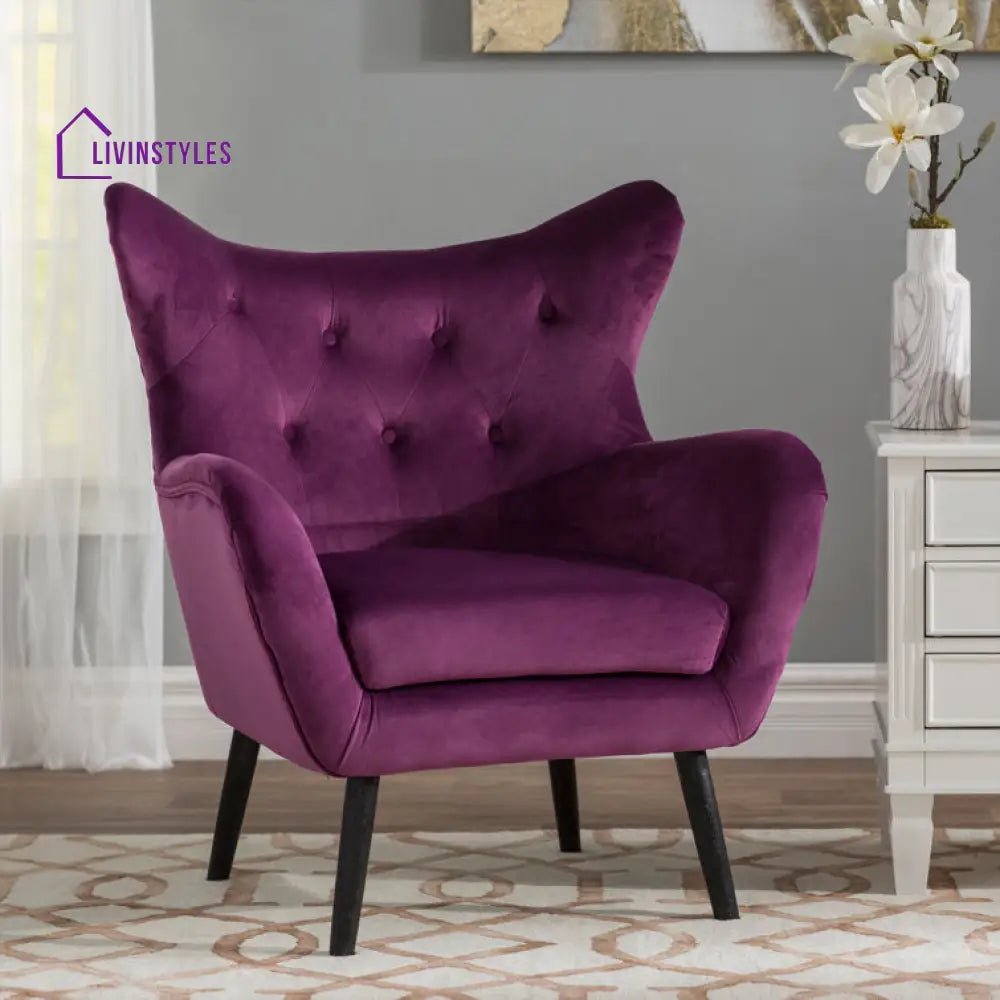 Darika Solid Wood and Fabric Arm Chair | Living Room Chair | Lounge Chair