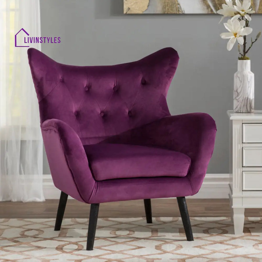 Darika Solid Wood and Fabric Arm Chair | Living Room Chair | Lounge Chair