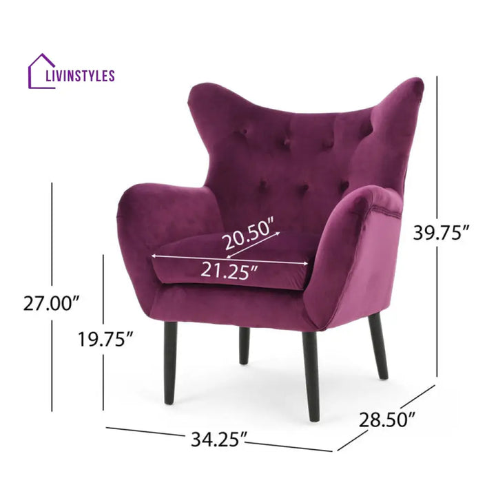 Darika Solid Wood and Fabric Arm Chair | Living Room Chair | Lounge Chair