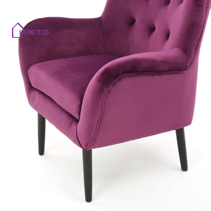 Darika Solid Wood and Fabric Arm Chair | Living Room Chair | Lounge Chair
