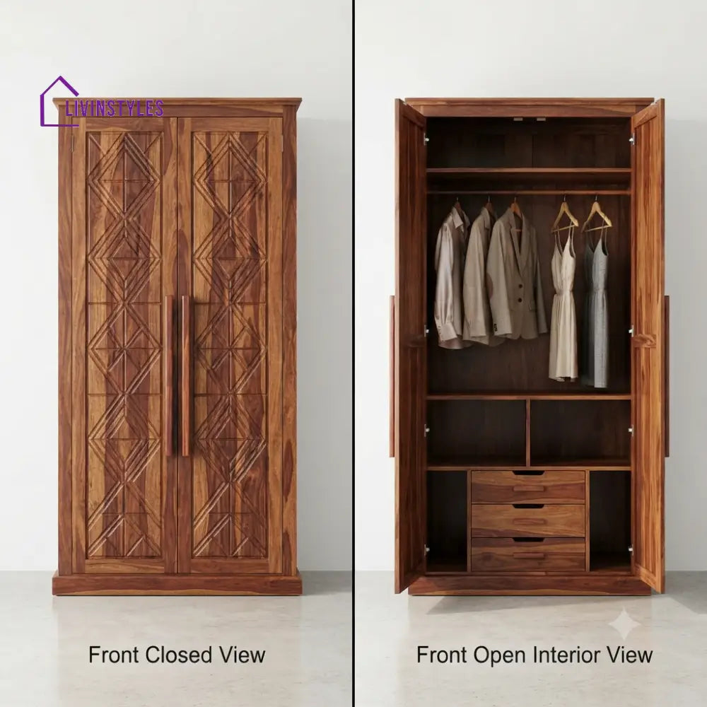 Darika Wooden Wardrobe for Clothes | Cupboard for Clothes