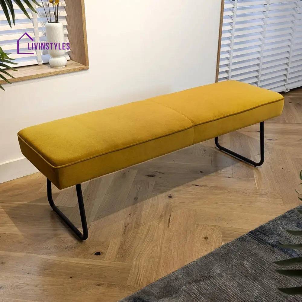 Darina 3 Seater Backless Dining Bench Mustard