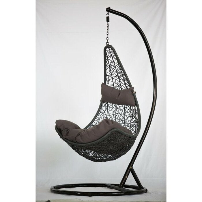 Allesi Single Seater Hanging Swing With Stand For Balcony , Garden Swing (Dark Brown)