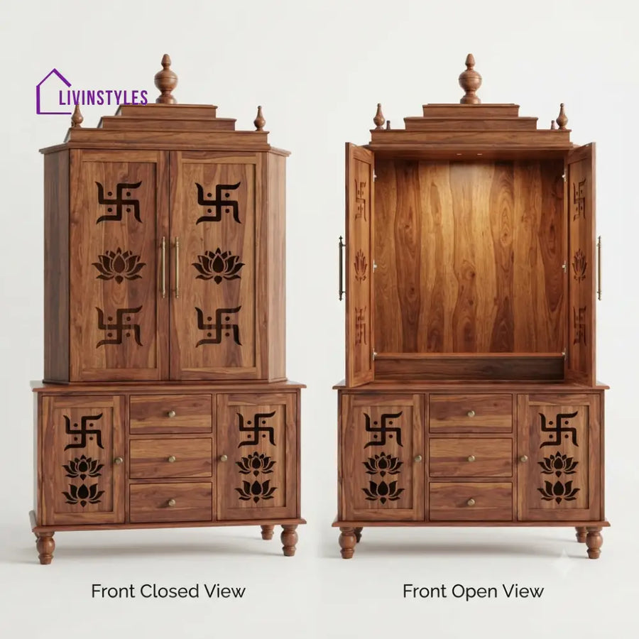 Darshana Premium Solid Wood Home Temple | Pooja Mandir for Home