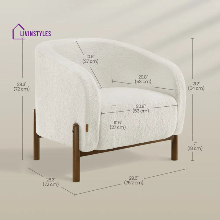 Darshika Solid Wood and Fabric Arm Chair | Living Room Chair | Lounge Chair