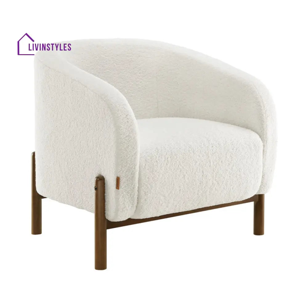Darshika Solid Wood and Fabric Arm Chair | Living Room Chair | Lounge Chair
