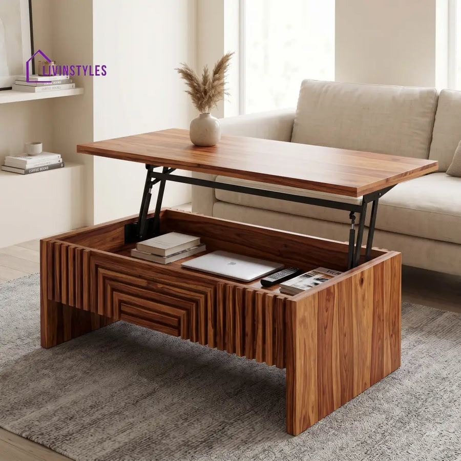 Darshini Sheesham Wood Lift Top Coffee Table for Living Room