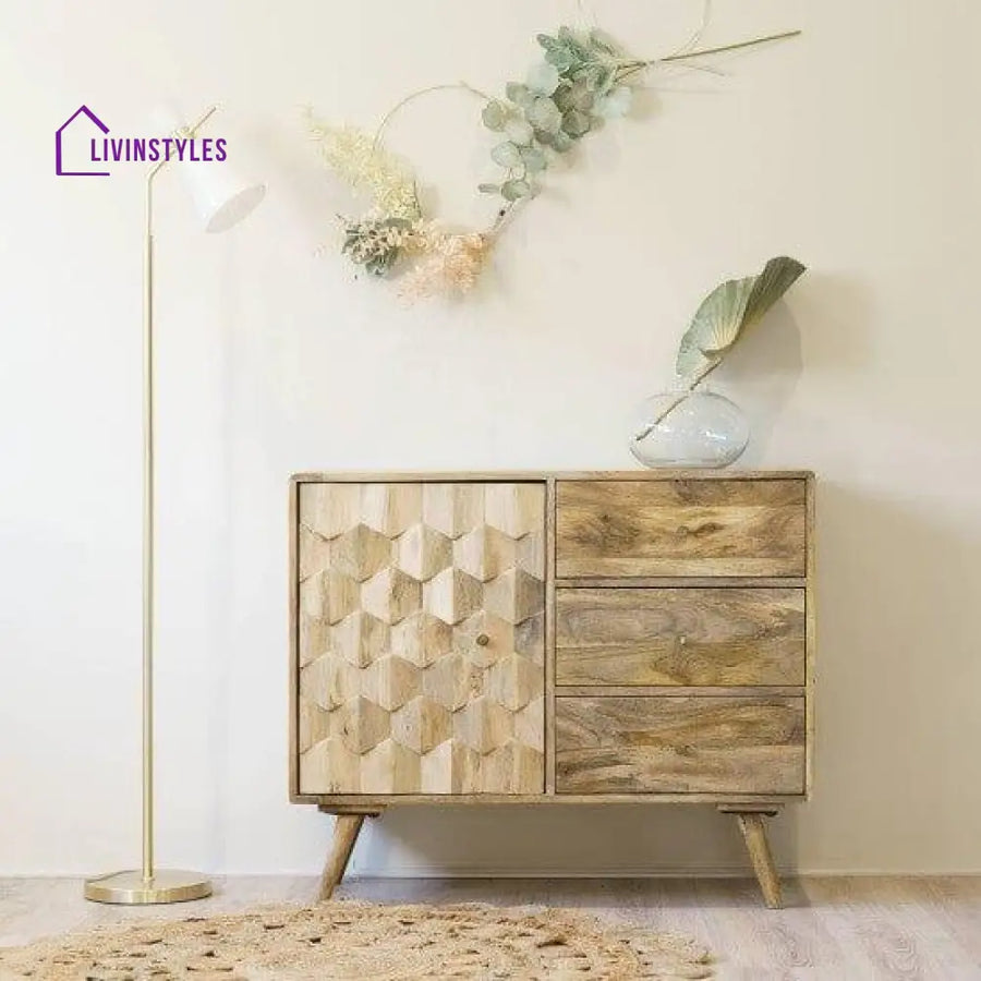 Darwin Mango Wood Sideboard In Natural Finish (Closed Cabinet)