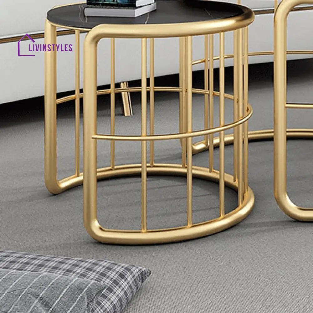 David Metal And Marble Top Coffee Table