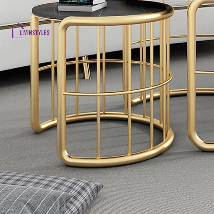 David Metal And Marble Top Coffee Table