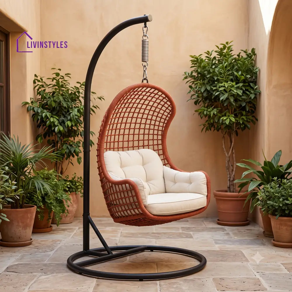Dawid Premium MS Frame with Powder Coated Outdoor Swing Chair with Stand