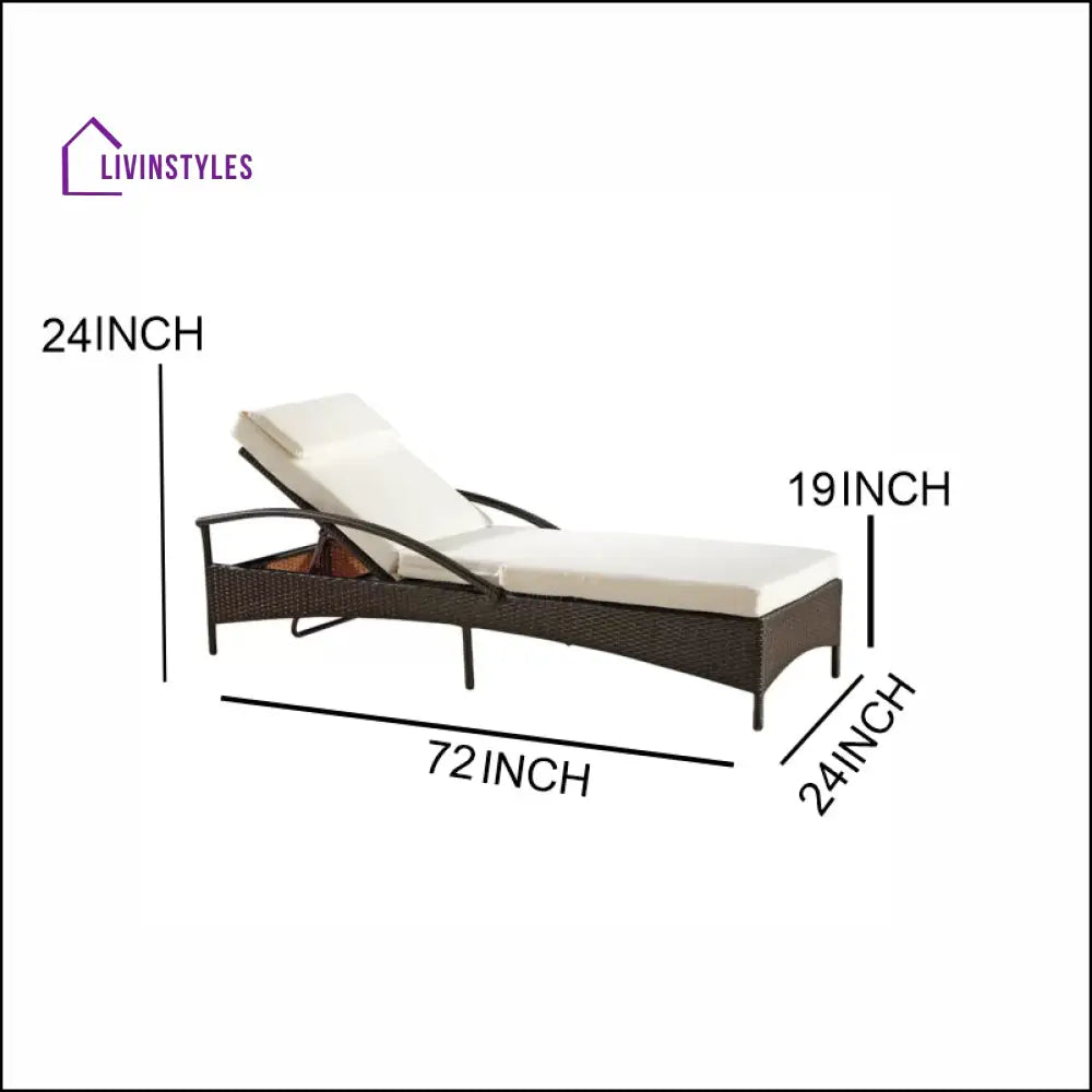 Decia Outdoor Swimming Poolside Lounger (Brown) - Loungers