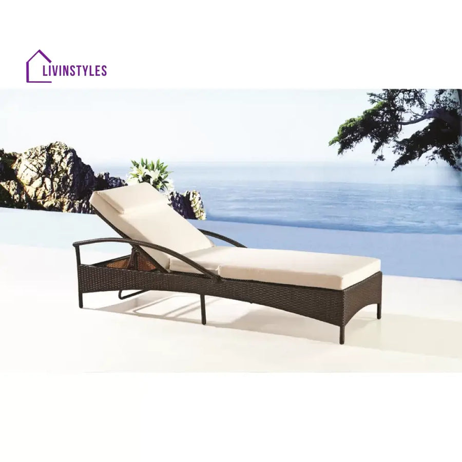 Decia Outdoor Swimming Poolside Lounger (Brown) - Loungers
