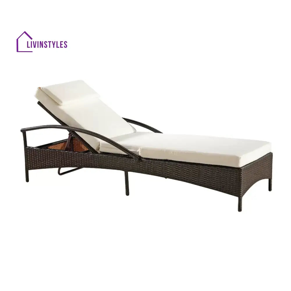 Decia Outdoor Swimming Poolside Lounger (Brown) - Loungers