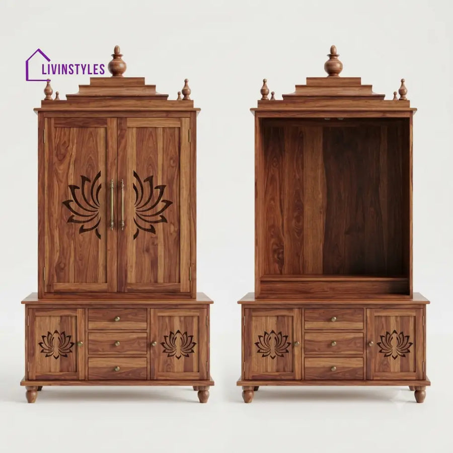 Deeksha Premium Solid Wood Home Temple | Pooja Mandir for Home