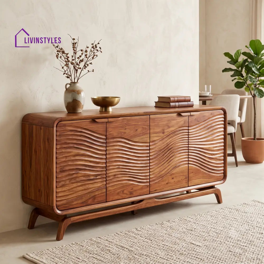Deepa Premium Wooden Sideboard and Cabinet for Living Room