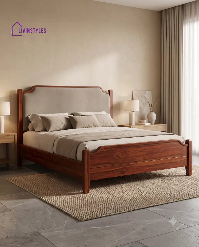 Deepa Wooden Bed | Solid Wood Double Bed | Wooden King size bed & Wooden Queen size bed