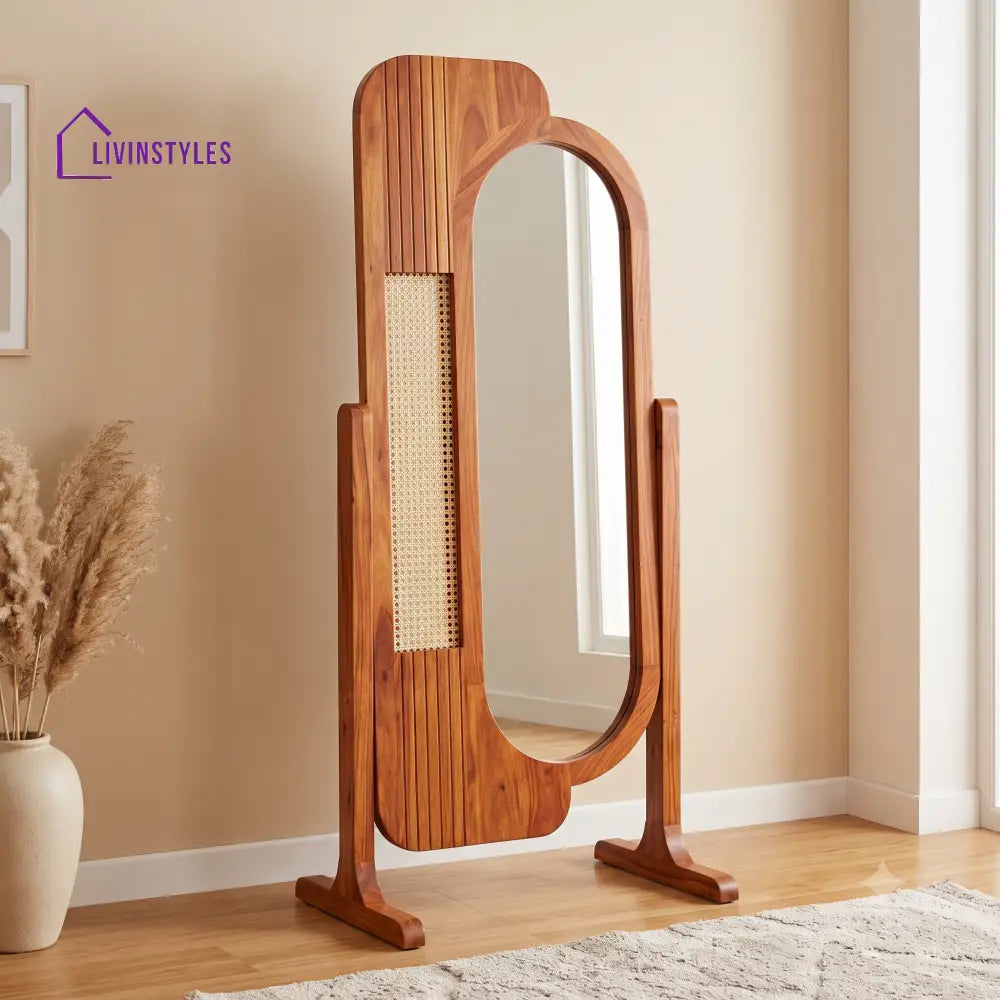 Deepa Wooden Full Length Mirror for Bedroom & Living Room