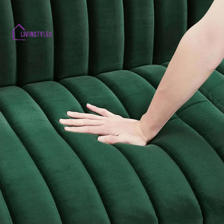 Deepika Green Three Seater Sofa For Living Room