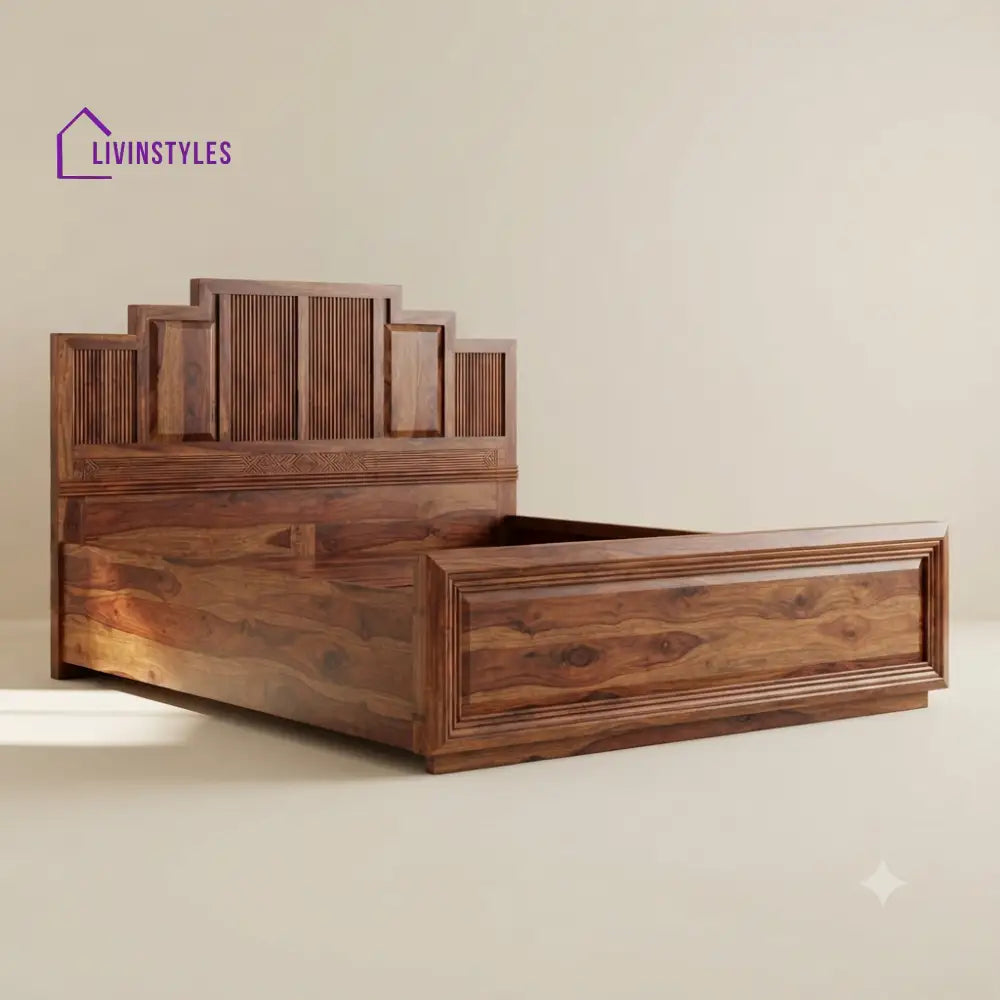Deepika Sheesham Wood Bed With Box Storage | Wooden Bed
