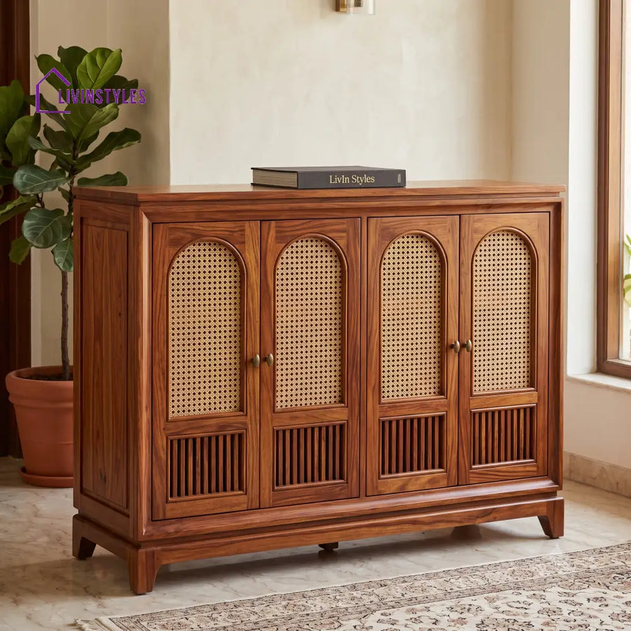 Deepika Sheesham Wood Shoe Rack | Wooden Shoe Cabinet