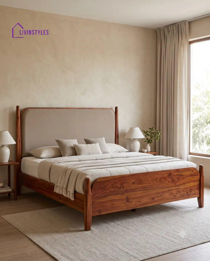 Deepika Wooden Bed | Solid Wood Double Bed | Wooden King size bed & Wooden Queen size bed