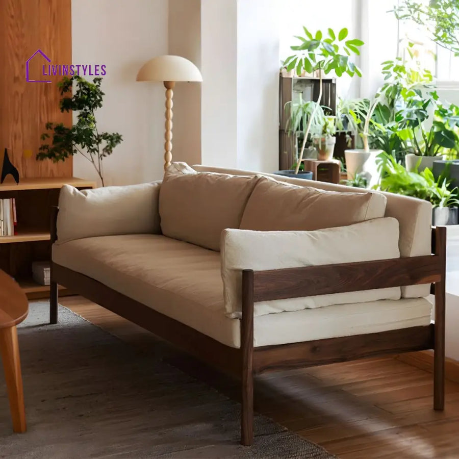 Deepvika Solid Wood 3 Seater Sofa Set for Living Room