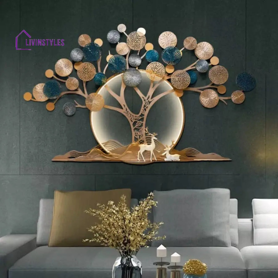 Deer Metal Wall Hanging With Led Light