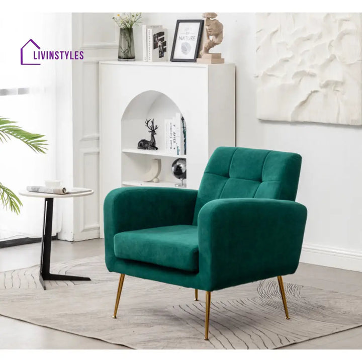Deetya Metal and Fabric Arm Chair | Living Room Chair | Lounge Chair