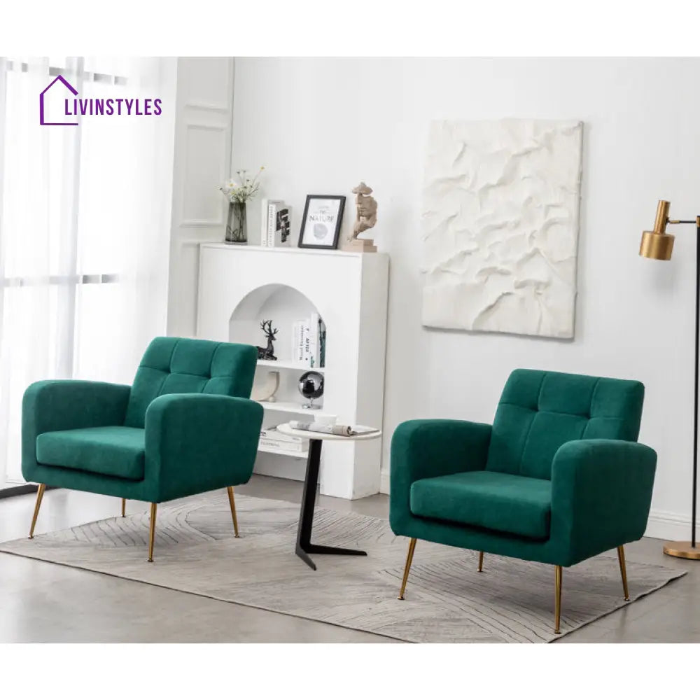 Deetya Metal and Fabric Arm Chair | Living Room Chair | Lounge Chair