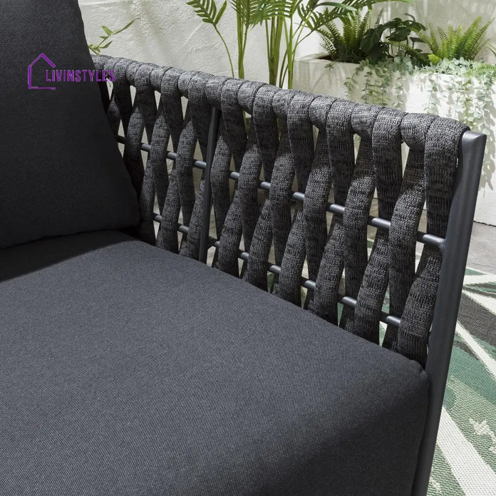 Deifilia Outdoor Sofa Set 2 Seater 2 Single seater and 1 Center Table (Dark Grey) - Sofa Sets