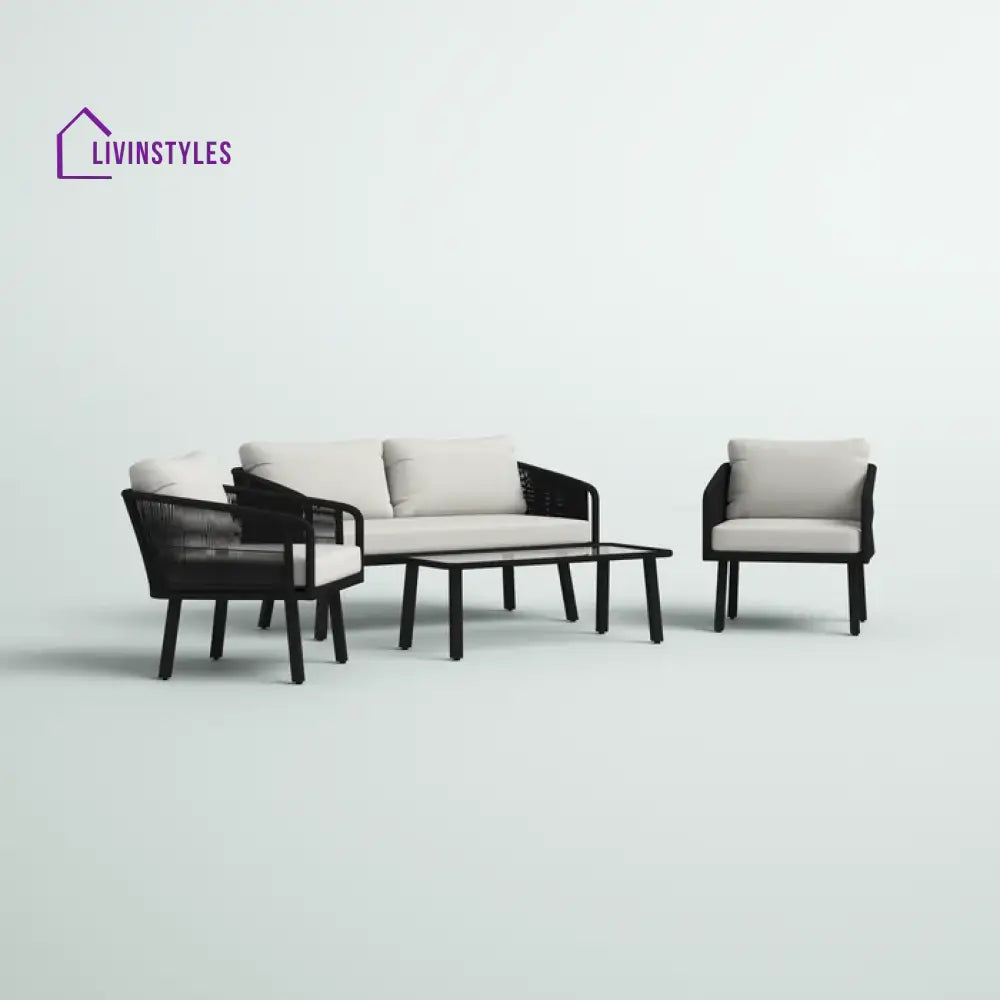 Deifilia Outdoor Sofa Set 2 Seater 2 Single seater And 1 Table Set Braided & Rope - Sofa Sets