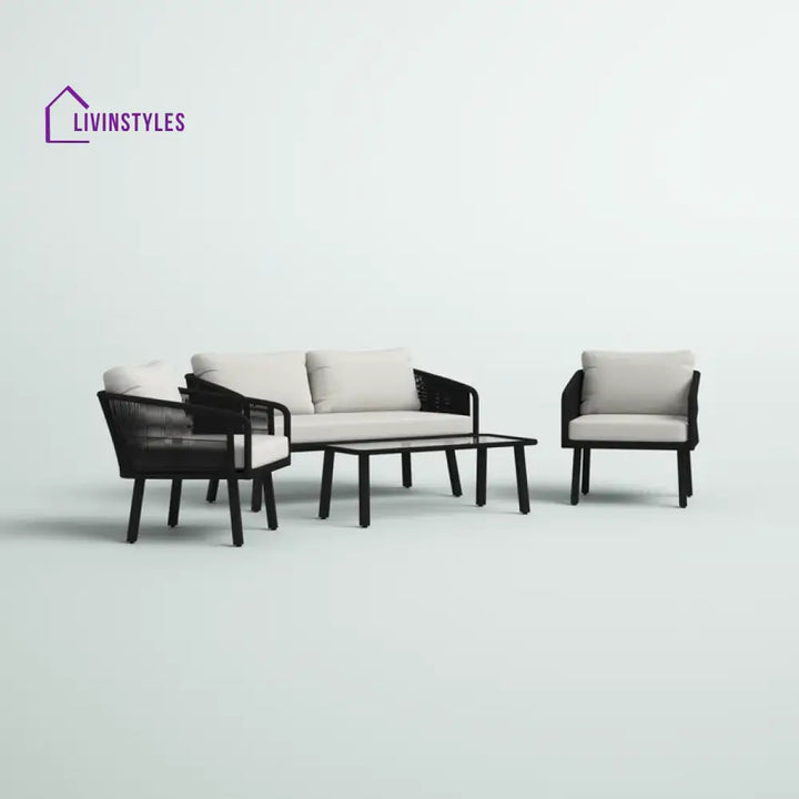 Deifilia Outdoor Sofa Set 2 Seater 2 Single seater And 1 Table Set Braided & Rope - Sofa Sets