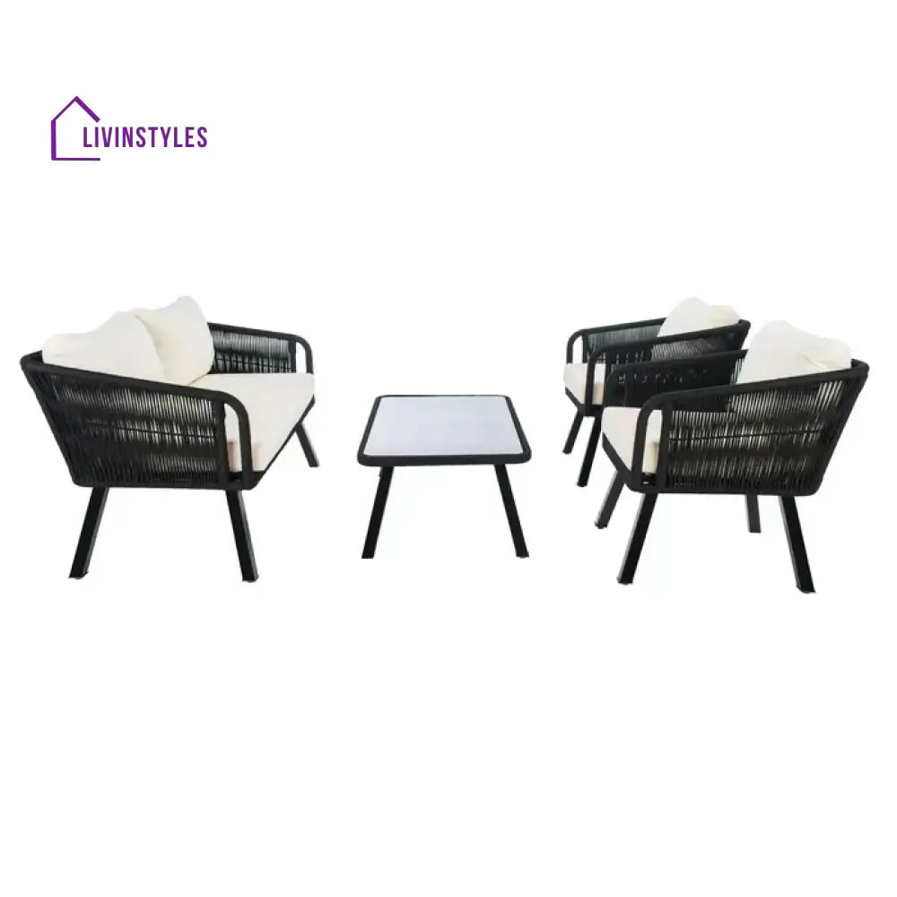Deifilia Outdoor Sofa Set 2 Seater 2 Single seater And 1 Table Set Braided & Rope - Sofa Sets