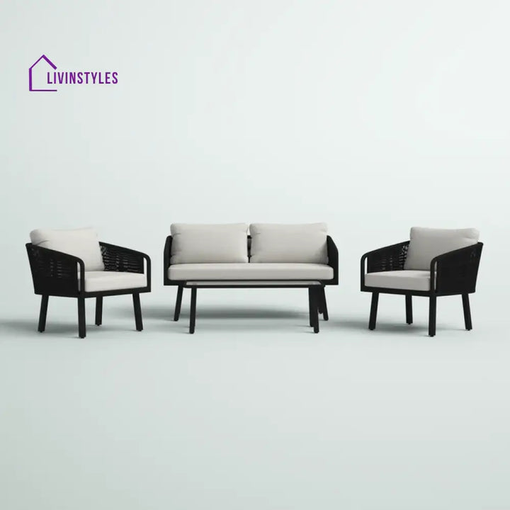 Deifilia Outdoor Sofa Set 2 Seater 2 Single seater And 1 Table Set Braided & Rope - Sofa Sets