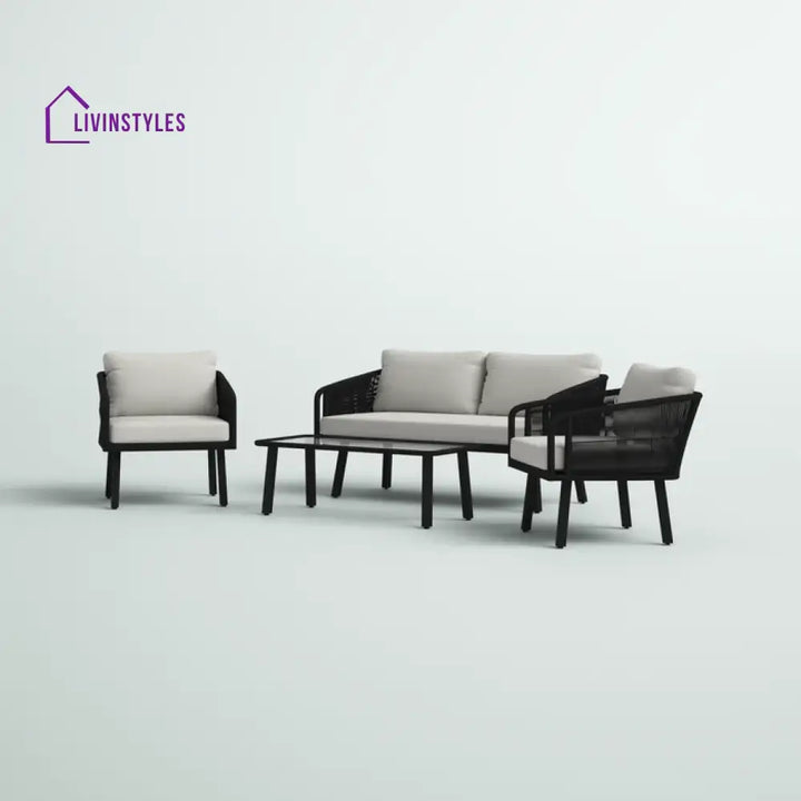 Deifilia Outdoor Sofa Set 2 Seater 2 Single seater And 1 Table Set Braided & Rope - Sofa Sets