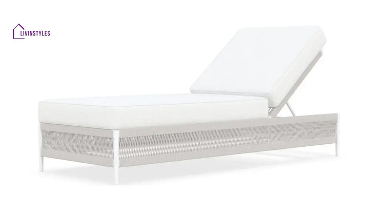 Deiniol Outdoor Swimming Poolside Lounger (White) Braided & Rope - Loungers