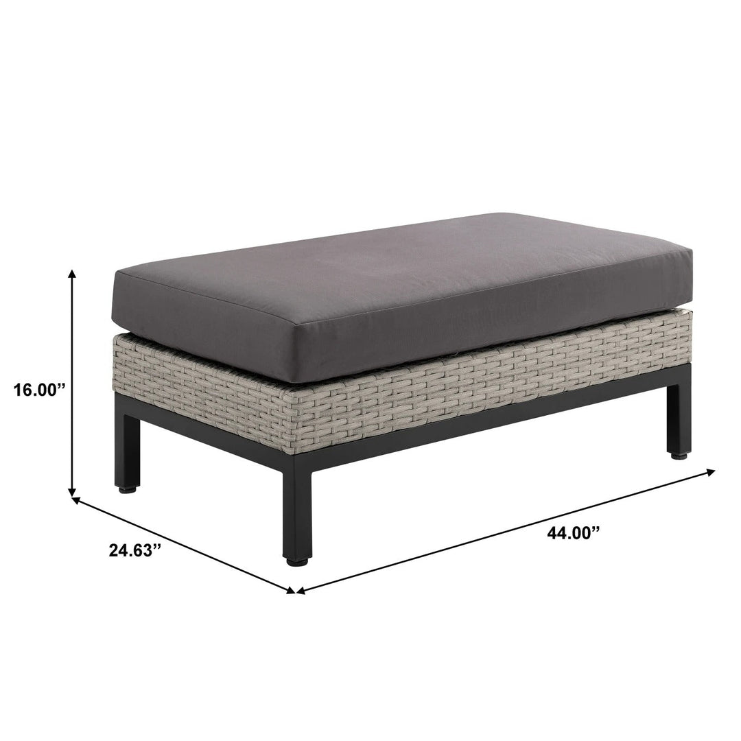 Modolo Outdoor Garden Balcony Sofa Set 2 Seater, 2 Single seater and Ottoman Set (Grey)