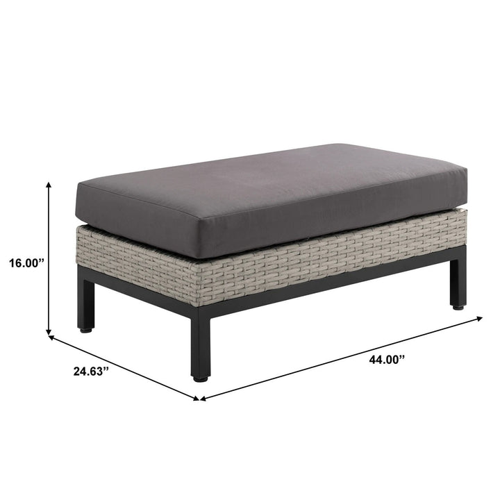 Modolo Outdoor Garden Balcony Sofa Set 2 Seater, 2 Single seater and Ottoman Set (Grey)