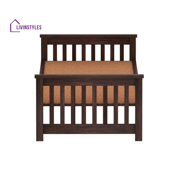Delfina Solid Sheesham Wood Single Bed Without Storage (Walnut Finish) Bed