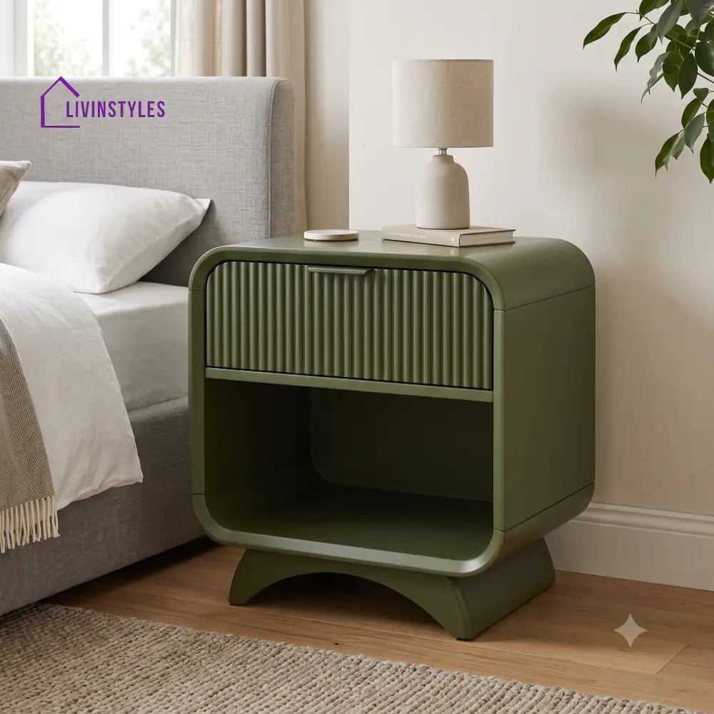 Delphine Premium Solid Wood Bedside Table | Side Table for Bedroom