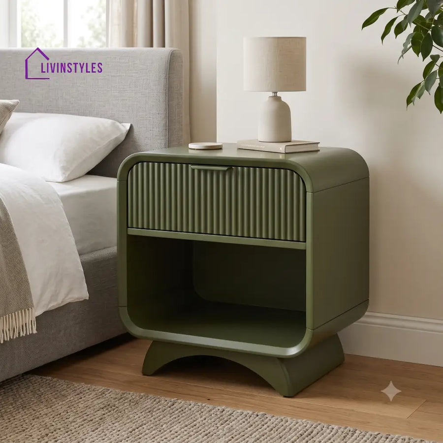 Delphine Premium Solid Wood Bedside Table | Side Table for Bedroom