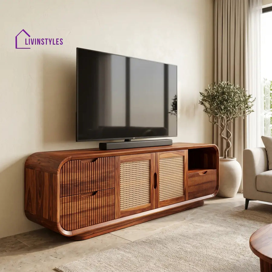 Delphine Solid Sheesham Wood Tv Unit for Living Room | Tv Cabinet | Tv Console Unit