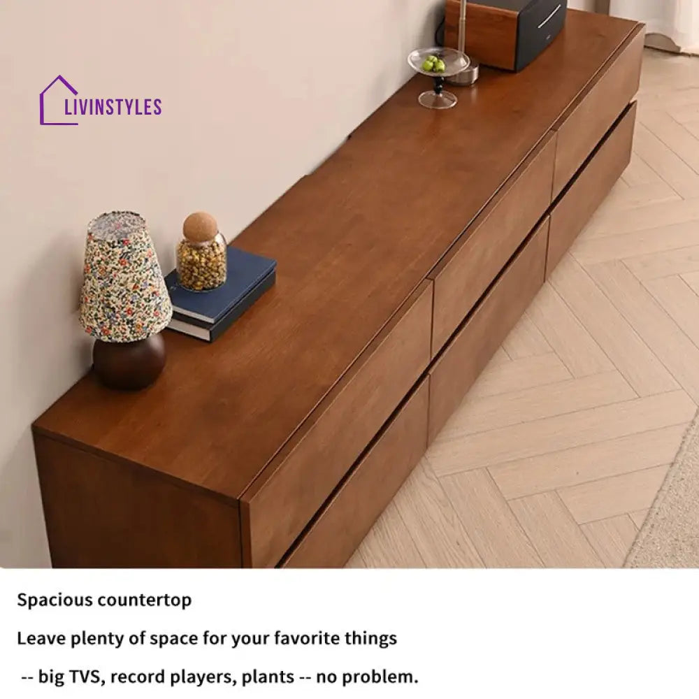 Delyse Wooden Finish Tv Unit Stand for Living Room
