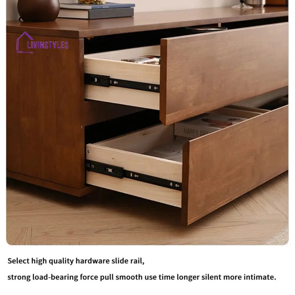 Delyse Wooden Finish Tv Unit Stand for Living Room