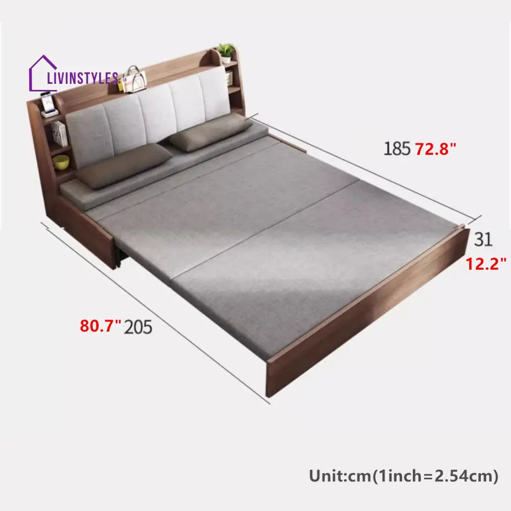 Convertible Sofa Bed with Backrest Storage Rack SOFA BED