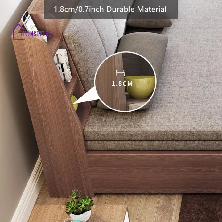 Convertible Sofa Bed with Backrest Storage Rack SOFA BED