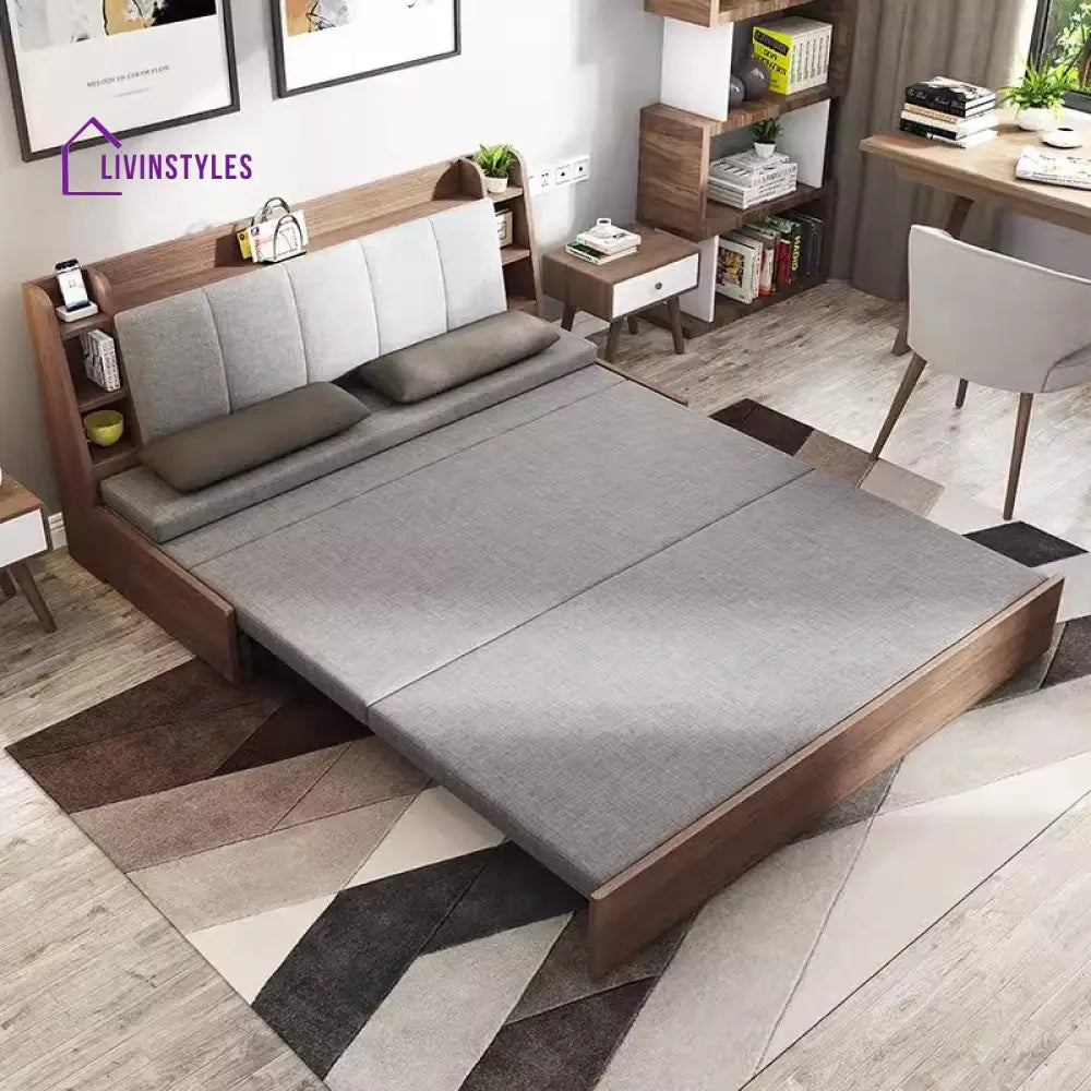 Convertible Sofa Bed with Backrest Storage Rack SOFA BED