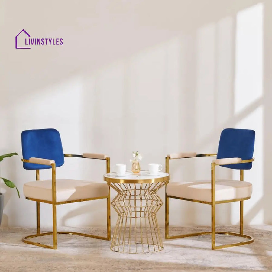 Demid Stainless Steel Balcony Set | Living Room Set | Cafe Chair Set